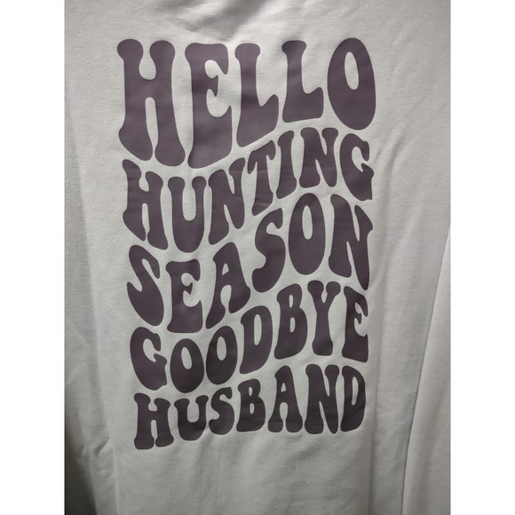 Hunting Season Sweatshirt Funny Graphic Print Pullover‎ Top 2XL - Picture 2 of 6